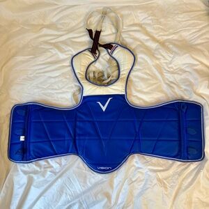 Vision Chest Protector Taekwondo Martial Arts Gear Blue Red Size: Youth Medium